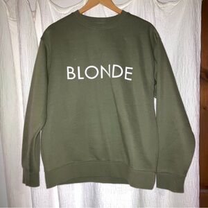 Brunette The Label Green "BLONDE" Crewneck Sweatshirt